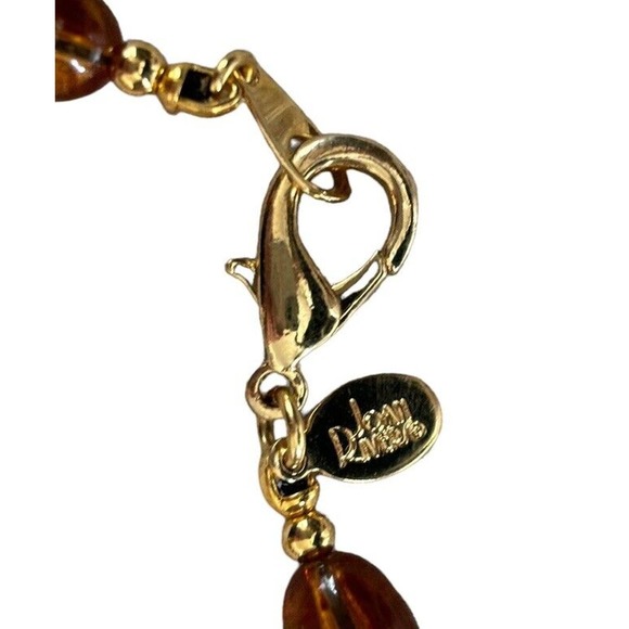 Fabulous Joan Rivers Faux Amber Goldtone Vintage Necklace 32” - Picture 2 of 9